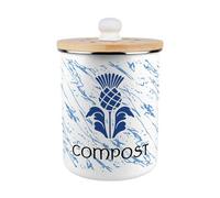 Purely Home Scottish Thistle Compost Caddy - Enamel 2L Kitchen Food Bin