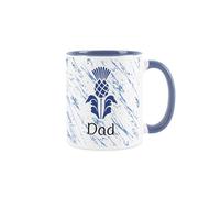 Purely Home Scottish Thistle Dad Mug - Blue & White Scotland Gaelic Souvenir Gift - Tea/Coffee Ceramic Cup Present