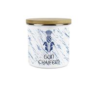 Purely Home Scottish Thistle Decaf Canister - Scotland Gaelic Gun Chaifein Homewares Gifts - 1.2L Enamel Hot Drinks/Food Kitchen Storage Container