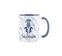 Purely Home Scottish Thistle Grandad Gaelic Mug - Seanair Blue & White Scotland Souvenir Gift - Tea/Coffee Ceramic Cup Present