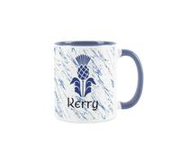 Purely Home Scottish Thistle Personalised Gaelic Mug - Custom Name Blue & White Scotland Souvenir Gift - Tea/Coffee Ceramic Cup Personalised Present