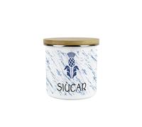 Purely Home Scottish Thistle Sugar Kitchen Canister - Scotland Gaelic Siùcar Homewares Gifts - Tea/Coffee/Sugar Enamel 600ml Hot Drinks/Food Storage Container