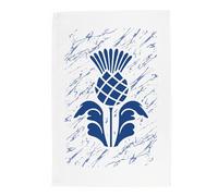 Purely Home Scottish Thistle Tea Towel - Blue Patriotic Scotland Souvenir Gifts, Large Cotton Kitchen Dish Towel/Drying Cloth 67cm x 45cm