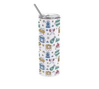 Purely Home Scout Adventures Travel Flask - Outdoors Camping & Hiking Gift - Stainless Steel Vacuum-Sealed Double-Walled Drinks Cup With Straw