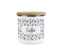 Purely Home Sea Art Coffee Storage Canister - Coastal Creatures Sea Animals & Shellfish Presents - Metal Enamel Storage Container Kitchen Gift