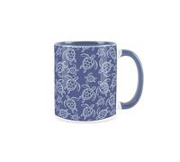 Purely Home Sea Turtles Mug - Blue Seaside Ocean Mug - Nautical Ceramic Tea/Coffee Gift Cup