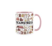 Purely Home Seamstress Mug - Sewing & Crafting Funny Novelty Job Gifts - Tea/Coffee Hot Drinks Pink Ceramic Cup Present