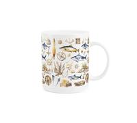 Purely Home Seaside Maritime Aquatic Mug - Sailing Fishing Diving Gift Present - Tea Coffee White Bone China Mug