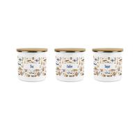 Purely Home Seaside Maritime Tea Coffee Sugar Canisters Set - Sailing Fishing Coastal Gift - Metal/enamel Medium Storage Containers Set Of 3