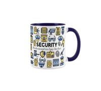 Purely Home Security Mug - Humorous Novelty Job Gifts For Security Guards & Bodyguards - Tea/coffee Hot Drinks Navy Blue Ceramic Cup Present