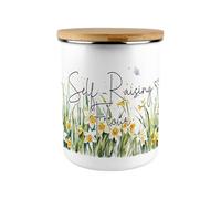 Purely Home Self Raising Flour Large Canister Jar - Daffodil Meadow Themed Extra Large Storage Container - Nature Patterned Homewares Gifts