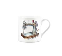 Purely Home Sewing Mug - Vintage Sewing Machine Sew Little Time Novelty Gift Present - Bone China Tea/Coffee Cup
