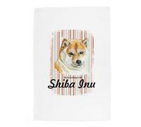Purely Home Shiba Inu Tea Towel - Novelty Dog Themed Gift Kitchen Linen/dish Cloth