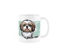 Purely Home Shih-Tzu Dog Mug - Cartoon Fun Novelty Gift for Dog Lovers - Tea/Coffee Ceramic White Cup