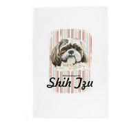 Purely Home Shih Tzu Tea Towel - Novelty Dog Themed Gift Kitchen Linen/dish Cloth
