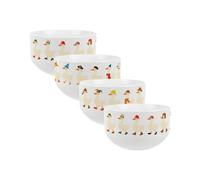 Purely Home Silly Goose Ceramic Bowls - Novelty Dinnerware Serving/cereal Bowls - Set Of 4