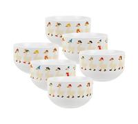 Purely Home Silly Goose Ceramic Bowls - Novelty Dinnerware Serving/cereal Bowls - Set Of 6