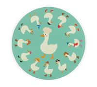 Purely Home Silly Goose Round Worktop Protector - Textured Glass Chopping Board