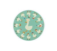 Purely Home Silly Goose Textured Glass Round Trivet - Small Kitchen Chopping Board