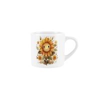 Purely Home Smiling Sunflower Kids Mug - Summer Flowers Happy Children's Gift - Hot Drinks Small Ceramic Cup