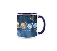 Purely Home Solar System Mug - All Planets Design - Navy Blue Coffee Tea Present Gift