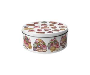 Purely Home Something Sweet Small Cake Tin - Cupcakes & Brownies Kitchen Gifts - Round Metal Storage Container For Baking 18 X 7Cm