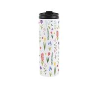Purely Home Spring Flowers Travel Mug - Bright Wildflower Meadow - Reusable Stainless Steel Vacuum-Sealed Double-Walled Hot/cold Drinks Flask