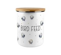 Purely Home Spring Sheep Bird Feed Canister - Countryside Farm Animals Large Enamel Pet Food Storage Container Gift