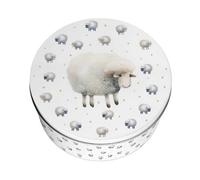 Purely Home Spring Sheep Large Cake Tin - Homeware Gifts Round Metal Storage Container For Baking 23 X 10Cm