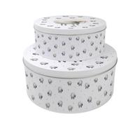 Purely Home Spring Sheep Set Of 2 Cake Tins - Nesting Round Large & Medium Metal Storage Containers For Cakes And Baking - Homeware Gifts