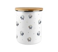 Purely Home Spring Sheep Storage Canister - Countryside Farm Animals Large Enamel Kitchen Storage Container Gift