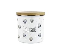 Purely Home Spring Sheep Sugar Storage Canister - Cartoon Farm Animal Kitchen Décor - Large 1.2L Enamel Hot Drinks Storage Container