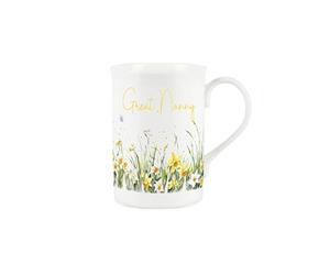 Purely Home Spring Time Daffodils Great Nanny Mug - Yellow Easter Themed Floral Gift/Present for Her - Bone China Coffee/Tea Mug