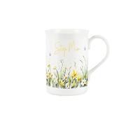 Purely Home Spring Time Daffodils Step Mum Mug - Yellow Easter Themed Floral Gift/Present for Her - Bone China Coffee/Tea Mug