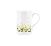 Purely Home Spring Time Daffodils Wife Mug - Pink Easter Themed Floral Gift/Present for Her - Bone China Coffee/Tea Mug
