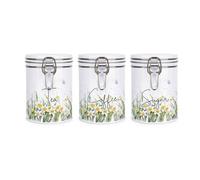 Purely Home Springtime Daffodil Clip-Lid Kitchen Storage Canister Set - Tea, Coffee & Sugar