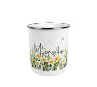 Purely Home Springtime Daffodils Large Metal Kitchen Utensil Pot