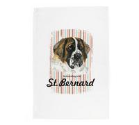 Purely Home St Bernard Tea Towel - Novelty Dog Themed Gift Kitchen Linen/dish Cloth