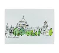 Purely Home St Paul's Cathedral Worktop Protector - Large Textured Glass Chopping Board