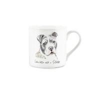 Purely Home Staffy Mug - Lifes Better With A Staffy Bone China White Mug - Tea/coffee Gift For Dog Lovers