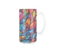 Purely Home Stain Glass Stein - Mosaic Colourful Drinks Glass Gift/present - 450Ml Drinking Cup/tankard With Handle