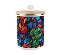 Purely Home Stained Glass Pattern Food Waste Caddy - Enamel 2L Kitchen Compost Bin