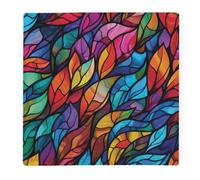 Purely Home Stained Glass Pattern Large Square Worktop Protector - Smooth Glass Chopping Board