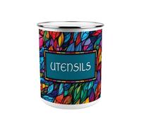 Purely Home Stained Glass Patterned Kitchen Utensil Holder