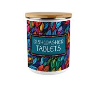 Purely Home Stained Glass Print Dishwasher Tablets Storage Tin