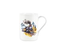 Purely Home Steam Train Mug - American Trains Mountains Scene - Bone China White Mug Coffee/Tea Present Gift for Train Enthusiasts