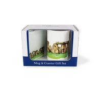 Purely Home Stonehenge Mug & Coaster Gift Set - British Landmarks - Bone China Mug And Glass Coaster Set - Tea/coffee Present