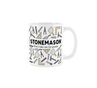 Purely Home Stonemason Mug - Humorous Masonry Tradesman Novelty Gifts - Tea/coffee Hot Drinks White Ceramic Cup Present
