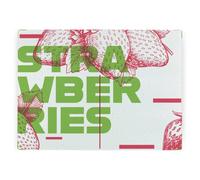 Purely Home Strawberries Worktop Protector - Large Textured Glass Chopping Board
