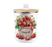 Purely Home Strawberry Basket Compost Caddy - Enamel 2L Kitchen Food Waste Bin